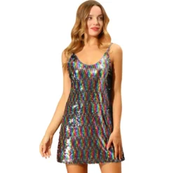 Allegra K Women's Glitter Sparkle Adjustable Prom Strap Mini Sequin Dress -Women Store GUEST bc5fbe95 2f24 4b04 9a7a 8ddf4b0f58da