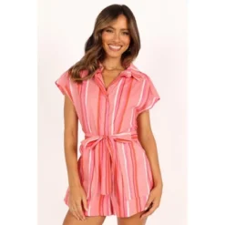 Petal And Pup Womens Addie Tie Waist Romper