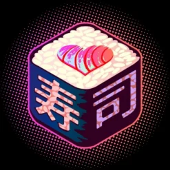 Women's Design By Humans I Love Sushi Pink Glow By EranFowler Racerback Tank Top