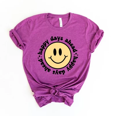 Simply Sage Market Women's Happy Days Ahead Smiley Face Short Sleeve Graphic Tee 6 Simply Sage Market Women's Happy Days Ahead Smiley Face Short Sleeve Graphic Tee - Image 4