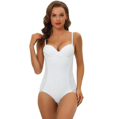 Allegra K Women's Adjustable Straps Tummy Control Shaping Mesh Leotard With Bra 7 Allegra K Women's Adjustable Straps Tummy Control Shaping Mesh Leotard With Bra - Image 5