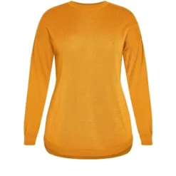 Women's Plus Size Tully Curved Hem Sweater - Saffron | AVENUE 10 Women's Plus Size Tully Curved Hem Sweater - Saffron | AVENUE -Women Store GUEST c158c37c f148 47d0 babb 1eea2d41a5ae