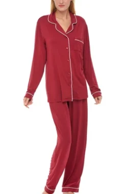 Women's Soft Knit Jersey Pajamas Lounge Set, Long Sleeve Top And Pants With Pockets -Women Store GUEST c19a4a17 ddf6 48e5 b2b3 f054429fe29b