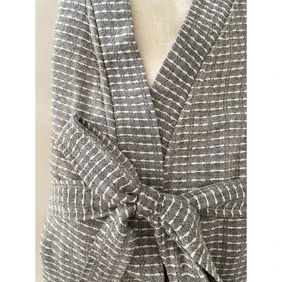 Cozy Cotton Dark Grey Robe With Plush Lining - Anaya 4 Cozy Cotton Dark Grey Robe With Plush Lining - Anaya - Image 2