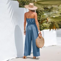 Women's Cotton Smocked Tube Jumpsuit - Cupshe -Women Store GUEST c4aaf6fe c368 43ef 9261 a01ddc9bb155