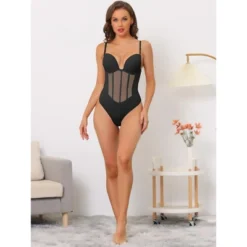 Allegra K Women's Mesh Panel Tummy Control Sculpting Leotard With Adjustable Straps 11 Allegra K Women's Mesh Panel Tummy Control Sculpting Leotard With Adjustable Straps -Women Store GUEST c4f29734 4d7b 4e9e a5c4 4279d3b1d87f