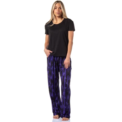 Wednesday Addams Women's Nevermore Academy Allover Print Sleep Pajama Pants Purple 3 Wednesday Addams Women's Nevermore Academy Allover Print Sleep Pajama Pants Purple