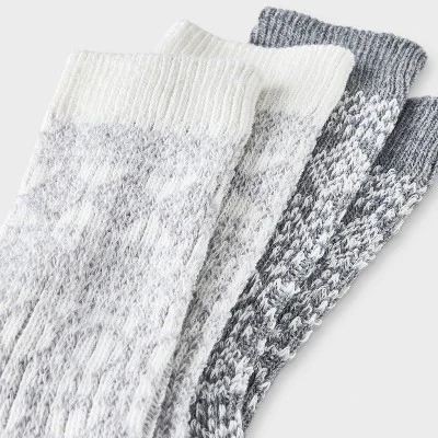 Women's 2pk Midweight Wool Blend Sweater Fair Isle Crew Socks - All In Motion™ 4-10 4 Women's 2pk Midweight Wool Blend Sweater Fair Isle Crew Socks - All In Motion™ 4-10 - Image 2