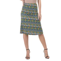 24seven Comfort Apparel Womens Green Geometric Elastic Waist Knee Length Skirt 9 24seven Comfort Apparel Womens Green Geometric Elastic Waist Knee Length Skirt -Women Store GUEST c5fd7c42 af9e 46ea 93be 0f8bf8418534