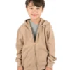 Leveret Kids Zipper Cotton Solid Color Hoodie