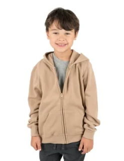 Leveret Kids Zipper Cotton Solid Color Hoodie