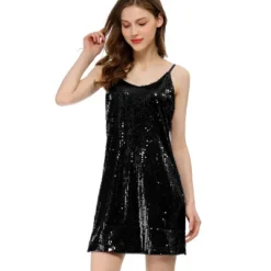 Allegra K Women's Glitter Sparkle Adjustable Prom Strap Mini Sequin Dress -Women Store GUEST c6952062 6746 48bc a022 abe6a448f9d4