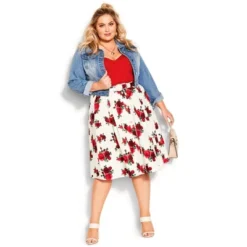 Women's Plus Size Vintage Rose Skirt - Ivory | CITY CHIC 18 Women's Plus Size Vintage Rose Skirt - Ivory | CITY CHIC -Women Store GUEST c77fccaa e0da 4b83 8728 6470a3dc1a17