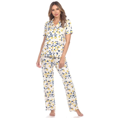 Women's Tropical Print Pajama Set - White Mark 8 Women's Tropical Print Pajama Set - White Mark - Image 6