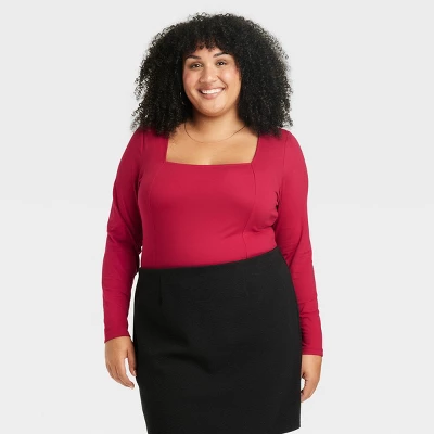 Women's Long Sleeve Slim Fit Corset T-Shirt - Ava & Viv™ 6 Women's Long Sleeve Slim Fit Corset T-Shirt - Ava & Viv™ - Image 4