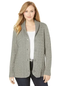 Jessica London Women’s Plus Size Cable Blazer Sweater