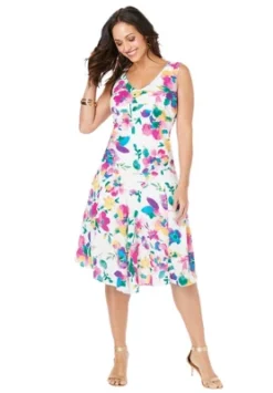 Jessica London Women’s Plus Size Floral Print Dress