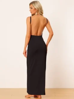Allegra K Women's Spaghetti Strap Backless Beach Maxi Wrap Cover Up Dress -Women Store GUEST cd420f2e 83ef 4e67 b38c f9415a5a4b72