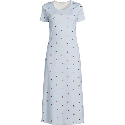 Lands' End Women's Cotton Short Sleeve Midcalf Nightgown 6 Lands' End Women's Cotton Short Sleeve Midcalf Nightgown - Image 4