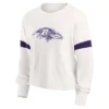 NFL Baltimore Ravens Women's Primary Antique Long Sleeve Crew Fleece Sweartshirt