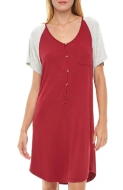 Womens Soft Knit Short Sleeve Nightgown, Button Down Night Shirt Pajamas -Women Store GUEST ce65837b 9dc0 44c8 9088 8a8283de5965