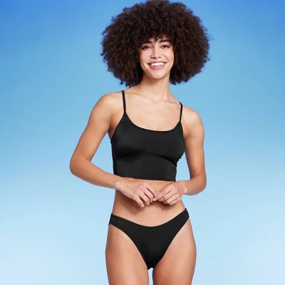 Women's Ribbed Scoop Front High Leg Cheeky Bikini Bottom - Wild Fable™ 4 Women's Ribbed Scoop Front High Leg Cheeky Bikini Bottom - Wild Fable™ - Image 2