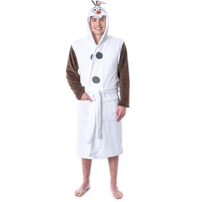Disney Adult Frozen Snowman Olaf Costume Robe Hooded Bathrobe White 7 Disney Adult Frozen Snowman Olaf Costume Robe Hooded Bathrobe White - Image 5