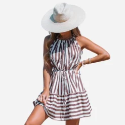 Women's Striped Tie Strap Mini Dress - Cupshe -Women Store GUEST d3a7f44c 0eb6 4b6c af0d 0f580490629d