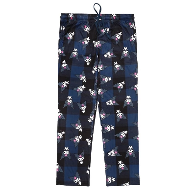 SANRIO My Melody Kuromi Character Print Women's Black Plaid Sleep Pajama Pants With Pockets 6 SANRIO My Melody Kuromi Character Print Women's Black Plaid Sleep Pajama Pants With Pockets - Image 4
