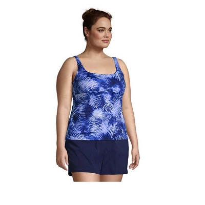 Lands' End Women's Plus Size DD-Cup Chlorine Resistant Square Neck Underwire Tankini Top Swimsuit Adjustable 4 Lands' End Women's Plus Size DD-Cup Chlorine Resistant Square Neck Underwire Tankini Top Swimsuit Adjustable - Image 2