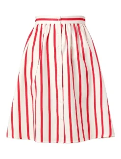 Allegra K Women's Stripes Button Front Elastic Back A-Line Midi Skirt -Women Store GUEST d5e3ac5e 7639 4a47 b0e1 24e6ec284ab8