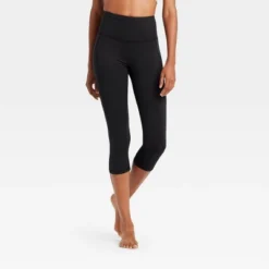 Women's Contour Power Waist High-Rise Capri Leggings With Pocket 20" - All In Motion™ Black -Women Store GUEST d5f94d66 ba6b 4a5d 9d86 57f79c2c2352