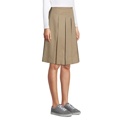 Lands' End Lands' End School Uniform Women's Poly-Cotton Box Pleat Skirt Top Of Knee 4 Lands' End Lands' End School Uniform Women's Poly-Cotton Box Pleat Skirt Top Of Knee - Image 2