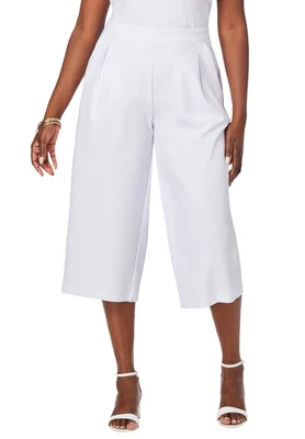 Jessica London Women’s Plus Size Wide-Leg Crop Crepe Pants 5 Jessica London Women’s Plus Size Wide-Leg Crop Crepe Pants - Image 3