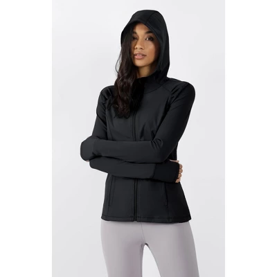 Yogalicious - Women's Slim Fit Hooded Track Jacket 3 Yogalicious - Women's Slim Fit Hooded Track Jacket