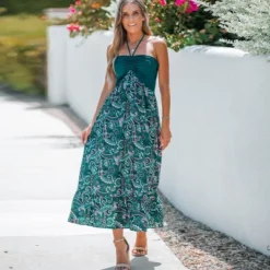Women's Paisley Print Halter Ruched Maxi Dress - Cupshe 11 Women's Paisley Print Halter Ruched Maxi Dress - Cupshe -Women Store GUEST d7d97995 6e1a 4912 9de4 7e3e46c5edb5
