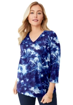 Jessica London Women’s Plus Size V-Neck Tee -Women Store GUEST d8a5bde7 c430 48b7 841f ab55895f7d94