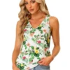 Allegra K Women's Summer Casual Sleeveless Tropical Floral Blouses