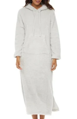 Women's Soft Plush Sweatshirt Robe, Long Hooded Fleece Loungewear -Women Store GUEST d92d99e0 6ad1 434b 8b78 79000e921350