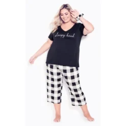 Women's Plus Size Sleepy Head Sleep Set - Black | AVENUE -Women Store GUEST d947b9a1 5d0c 4a39 9eb2 68f456179516