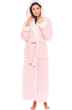 Women's Warm Winter Robe, Plush Fleece Full Length Long Hooded Bathrobe 18 Women's Warm Winter Robe, Plush Fleece Full Length Long Hooded Bathrobe -Women Store GUEST db165c01 f8ee 4af8 b3ee 62be0e75a653