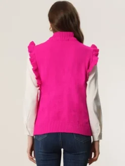 Allegra K Women's Ruffled Sleeve Mock Neck Casual Cable Knit Pullover Sweater Vest 11 Allegra K Women's Ruffled Sleeve Mock Neck Casual Cable Knit Pullover Sweater Vest -Women Store GUEST dcc3739a c30e 4089 9702 fb015a61cf0e