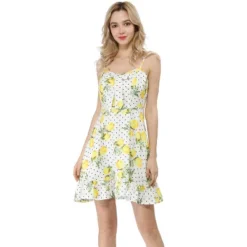 Allegra K Women's Floral Ruffle Bow Knot Mini Sundress Lemon Spaghetti Strap Dress 18 Allegra K Women's Floral Ruffle Bow Knot Mini Sundress Lemon Spaghetti Strap Dress -Women Store GUEST dd022a15 68d6 4532 bbcb 94eaeb77b967