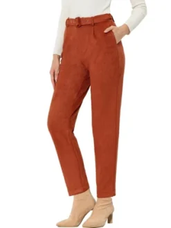 Allegra K Women's Casual Faux Suede Pants High Waist Belted Straight Legs Trousers 15 Allegra K Women's Casual Faux Suede Pants High Waist Belted Straight Legs Trousers -Women Store GUEST dd157cb1 3d51 4fc3 aaeb 77b862e1e410