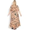Women's Plus Size Sasha Flutter Sleeve Maxi Dress - Peach | EVANS -Women Store GUEST dd175e04 785c 492c be08 56526e37f79e