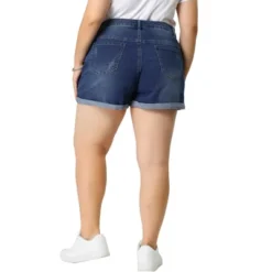 Agnes Orinda Plus Size Shorts For Women Roll Hem Denim Jeans Short Pants -Women Store GUEST dfd3a2e1 467c 46f5 886d 1810dcaf5543