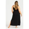 Women's Plus Size Lace Trim Maxi Sleep Dress - Black | AVENUE