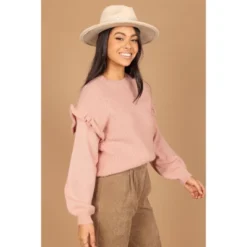 Petal And Pup Womens Bethany Drop Sleeve Ruffle Knit Sweater -Women Store GUEST e0f9de30 0ccc 4636 bf9d fccb47d50d66