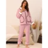 Cheibear Women's Flannel Fleece Button Down Top With Pockets Winter Pajama Sets -Women Store GUEST e1323d92 2acd 4b69 9e5a c7683f2977c0