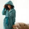 Women's Soft Plush Fleece Robe With Hood, Long Warm Hooded Bathrobe -Women Store GUEST e21842e4 08c5 40bb 964c 9d244f4188b9
